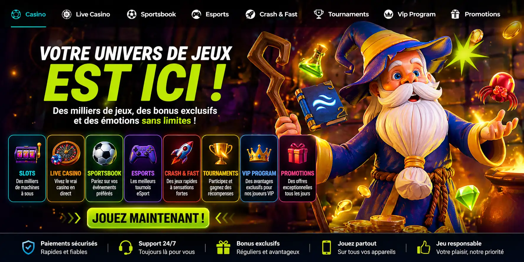Univers de jeux en ligne avec bonus et émotions sans limites